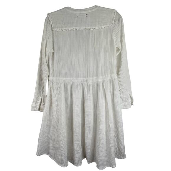 Xirena White Gauze Fit & Flare Minimalist Peasant Dress Size Small 100% Cotton - Picture 9 of 15